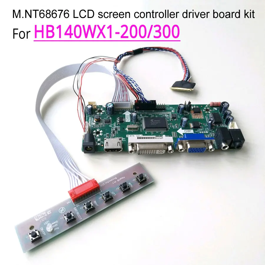 

For HB140WX1-100/101/200/300 M.NT68676 Display Controller Drive Board VGA+DVI 1366*768 LED Laptop Panel WLED LVDS 40Pin Kit
