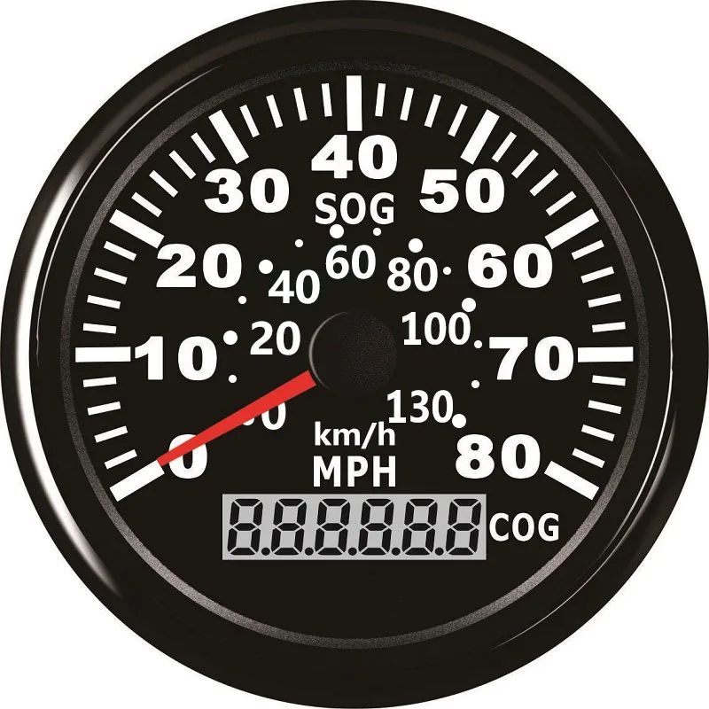 3-3/8 ''(85 мм) морской GPS Спидометр 80MPH с красной подсветкой 12В/24В для автомобиля