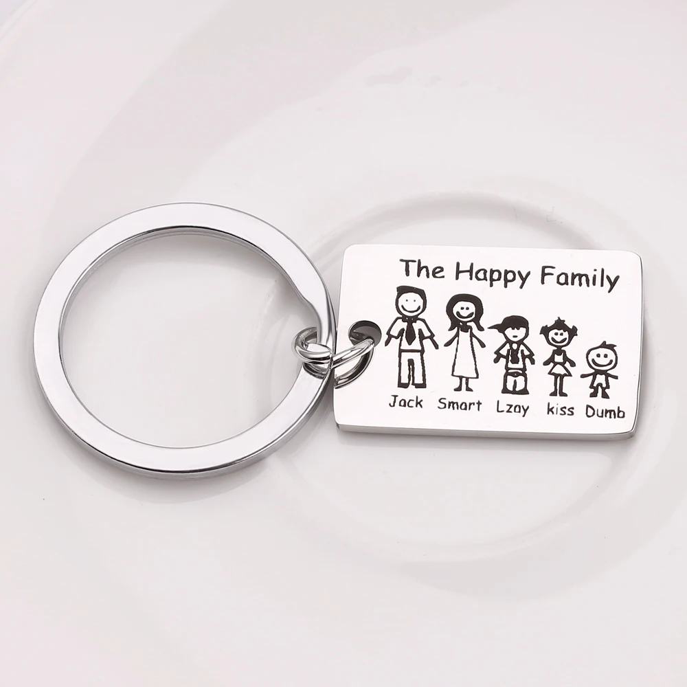 Брелок для ключей с именем на заказ Детская бижутерия Счастливая семья