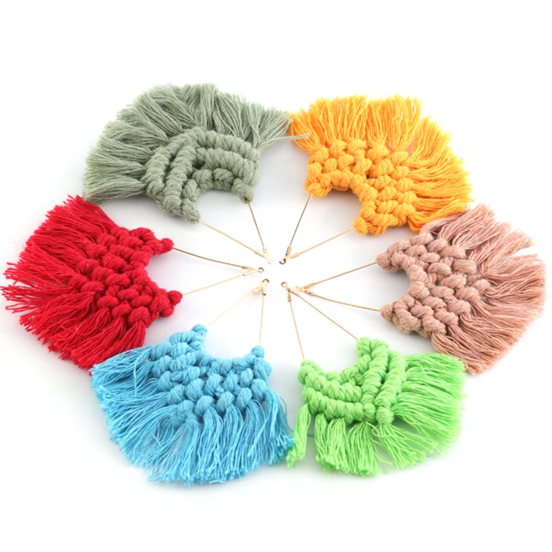 Женские богемные серьги-кисточки ручной работы 9x7 5 см 2 шт. | Украшения и