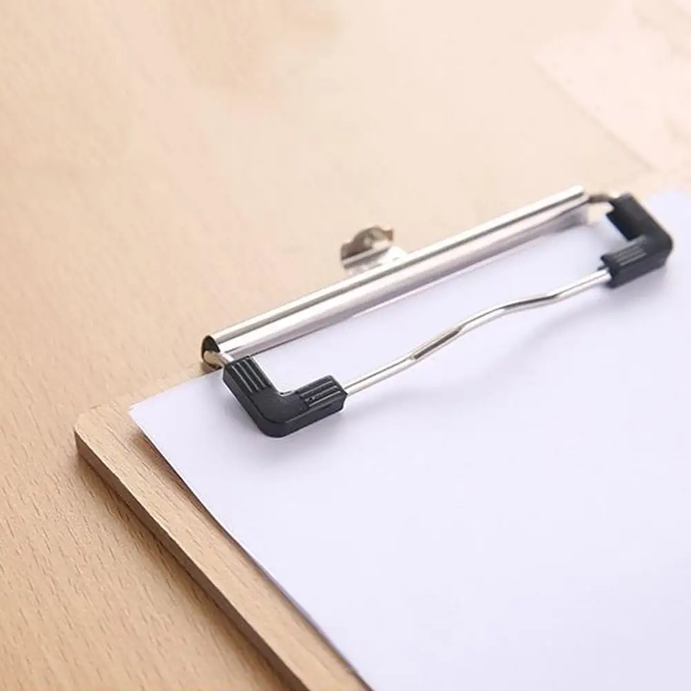 

A4 Size Wooden Clipboard Clip Board Office School Stationery with Hanging Hole Metal Plastic Edge Durable Portable Useful