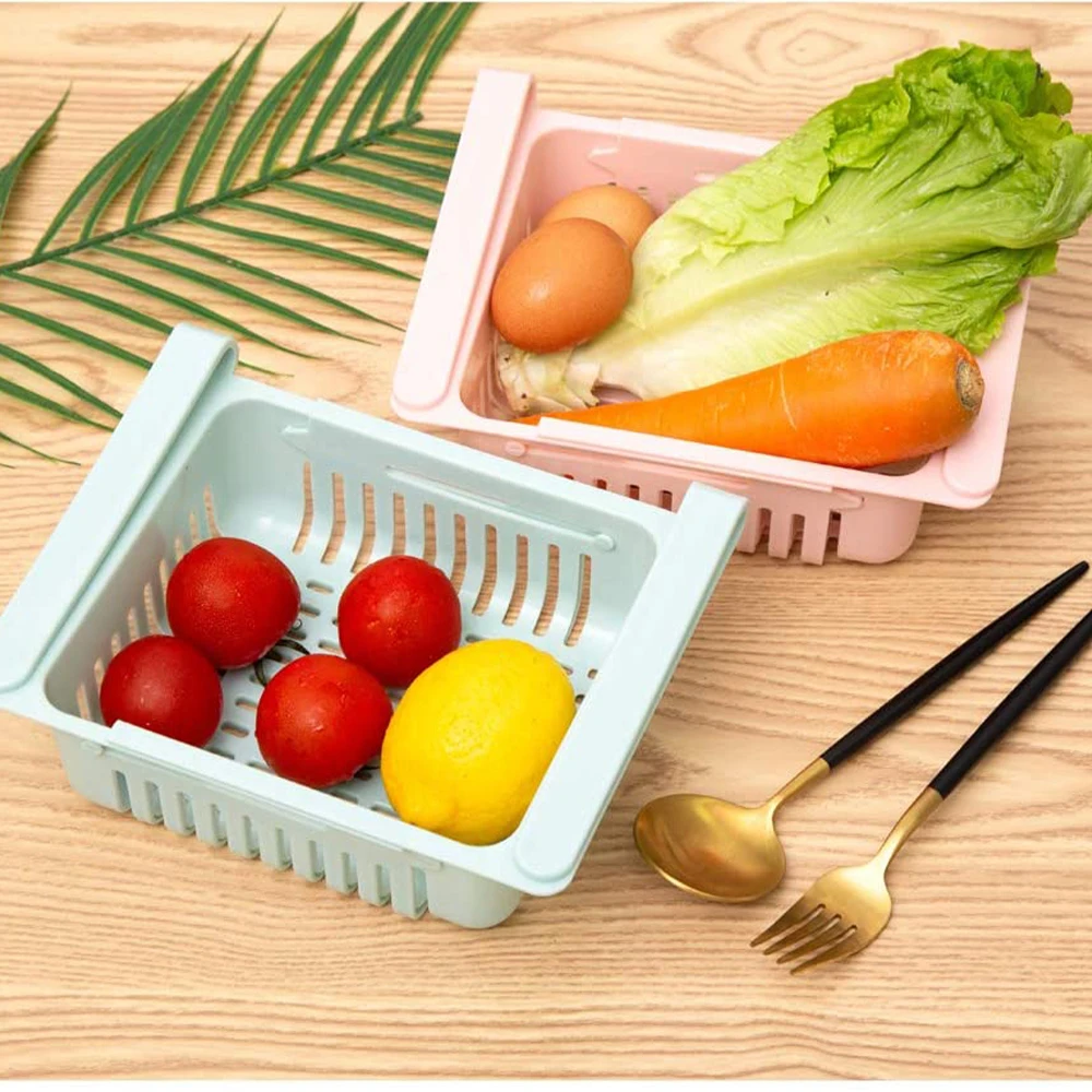 Fridge Organizer Storage Food Shelf Adjustable Pull-Out Drawer Basket Rack Kitchen Accessories | Дом и сад