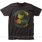 Подлинный Woodstock 3 Days Peace 'music красочный логотип для гитары футболка с рисунком птицы лучший мужской бренд teeshirt Мужская Летняя хлопковая футболка