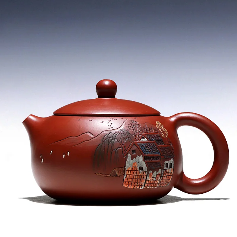 

Not as well joy pot 】 yixing purple clay teapots Wu Renlin pure manual painting landscape xi shi 280 cc dahongpao