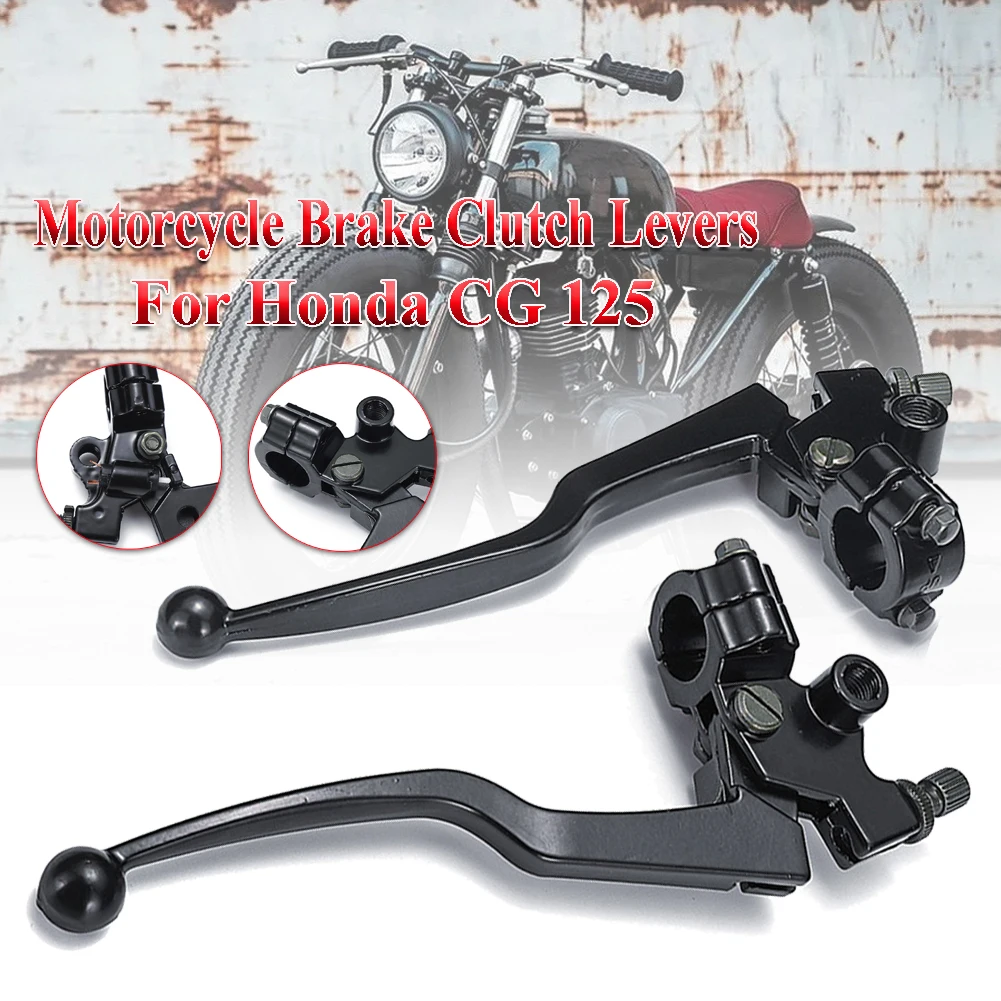 Motorcycle Brake Clutch Levers Pair Black For Honda CG 125 Aluminum Alloy Motorbike &amp Lever Cable Front |