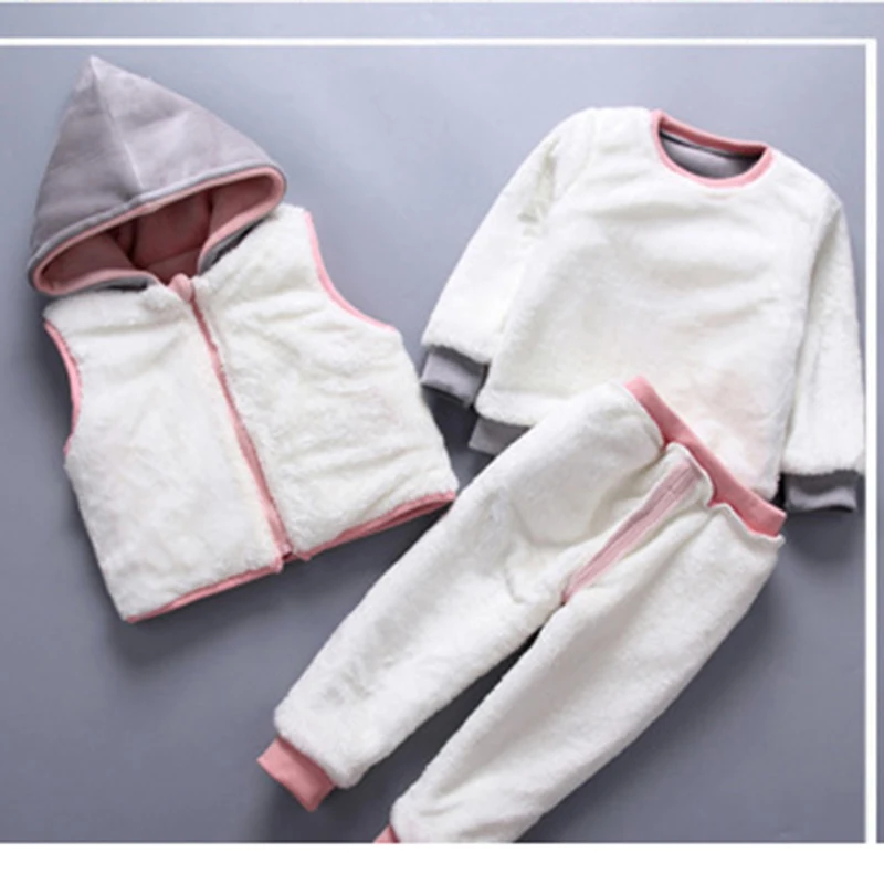 Рождественская одежда для детей 3 шт./компл. супер теплый зимний костюм маленьких