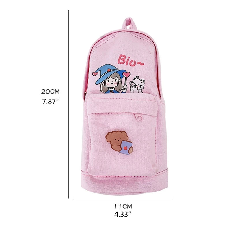 

Ins Style Cute Pen Pencil Bag Cartoon Large Capacity Canvas Bag Schoolbag Shape Storage Organizer Pouch for Pens