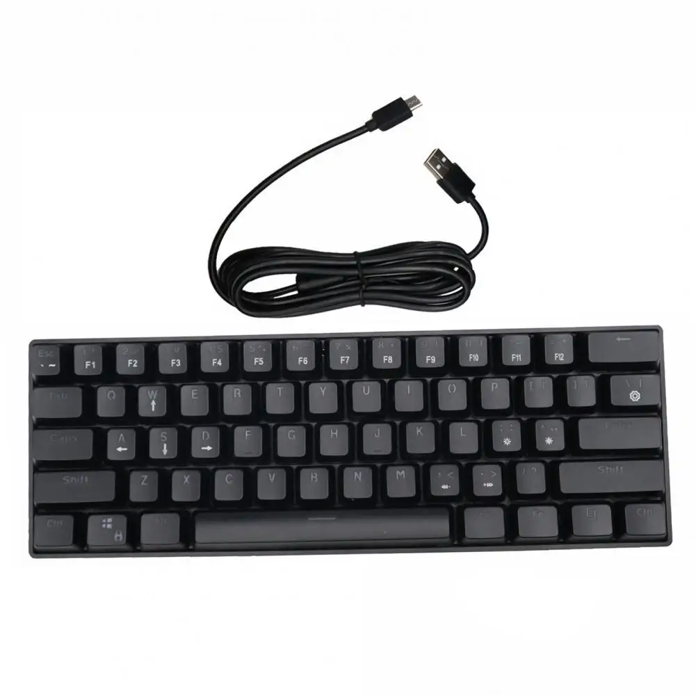

DK61 61 Keys Mechanical Wired Keyboard Quick Response Plug Play Waterproof Type-C Mini Desk Keyboards for Playing Games