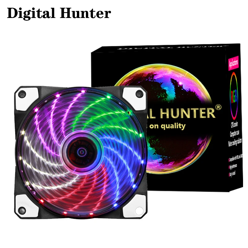 

Digital Hunter LX120 RGB PC Case Fan 120mm 3pin/4pin Quiet Colorful Desktop Computer Cooler Cooling Meteor LED Fan brand new