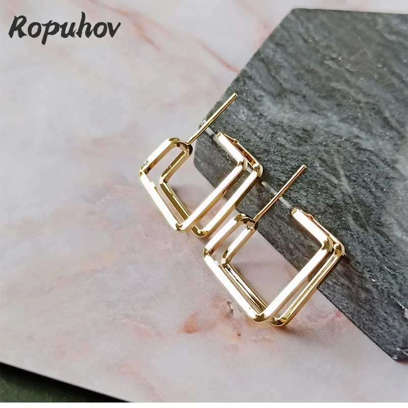 

Ropuhov 2021 модные корейские легкие Роскошные серьги, новые модные простые женские серьги