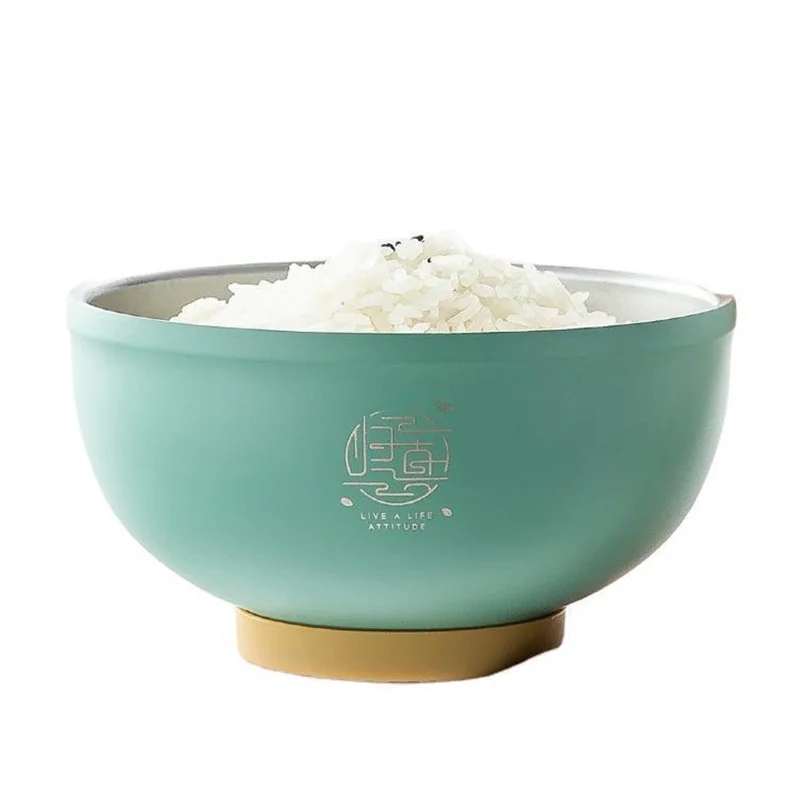 

Antibacterial Stainless Steel Bowl Color Household Rice Bowl Double Layer Anti Scalding Adult Children's Bowl Tableware