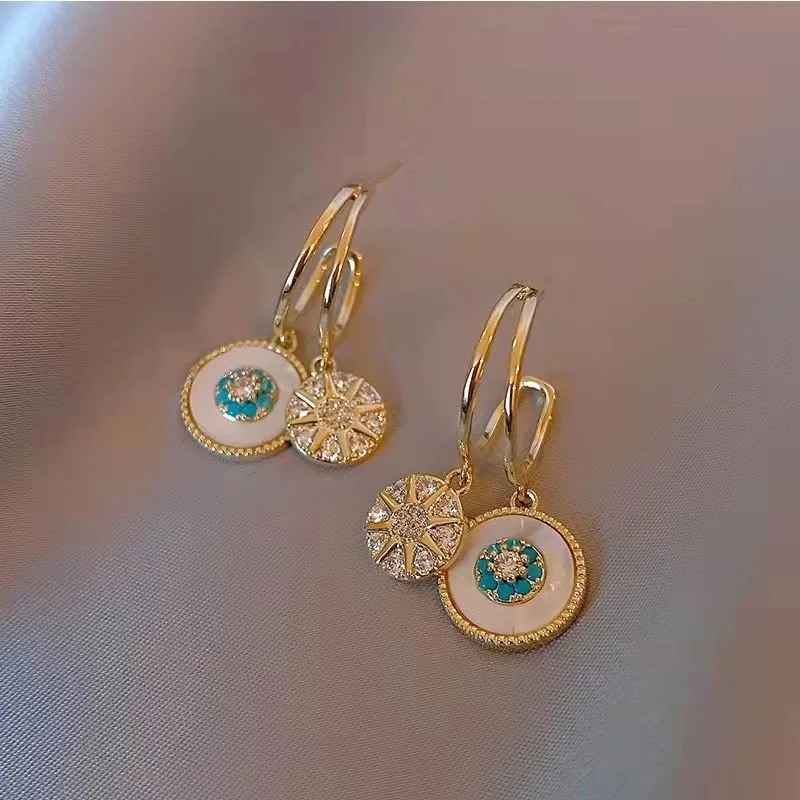 

Золотые геометрические круглые серьги, модные простые Висячие серьги, новинка 2022, трендовая бижутерия, женские серьги-пирсинг