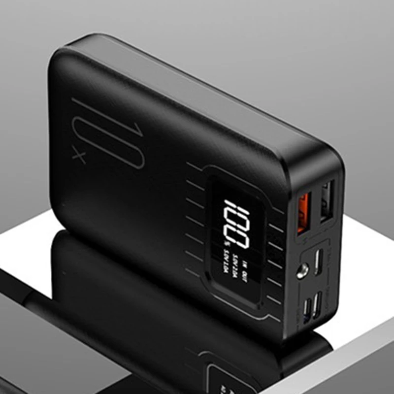 Черный Mi ni power Bank 10000 мАч, двойной USB внешний аккумулятор для мобильного телефона, быстрая зарядка для iphone, xiaomi mi, портативное зарядное устройство, внешний аккумулятор, милый - Цвет: Черный