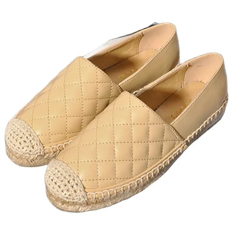 Эспадрильи женские из натуральной кожи повседневные лоферы на плоской подошве