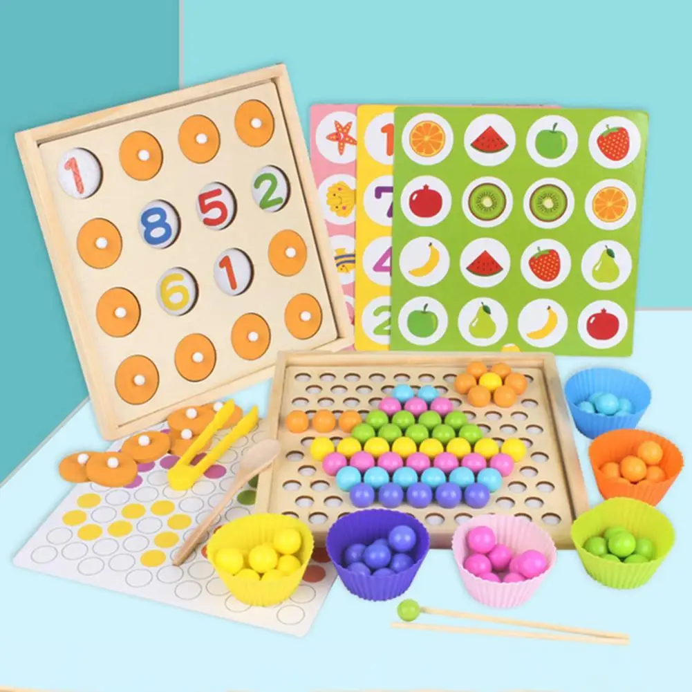 

2 in 1 Memory Chess Clip Bead Game Baby Early Education Brain Training Puzzle Toys For Preschool Toddler Kids