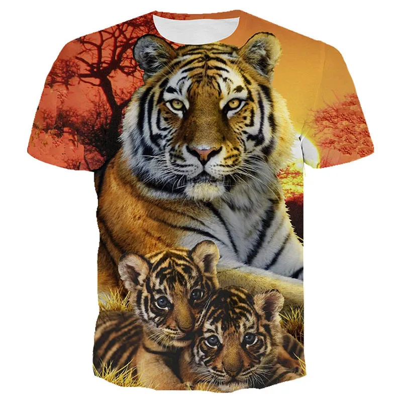 

Brand 2021 New T Shirt Men Anime Tshirt 3d Printing Wolf/tiger T-shirts Summer Hip Hop Tees Cool Men Clothing New Plus Size Tops