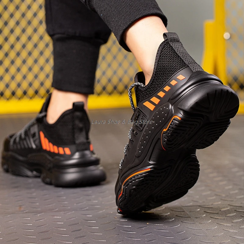 

Lightweight Shoes Safety Boots Men's Anti-Smashing Shoes Working Boots Steel Toe Cap Shoes For Men Non-Slip Boots New Sneakers