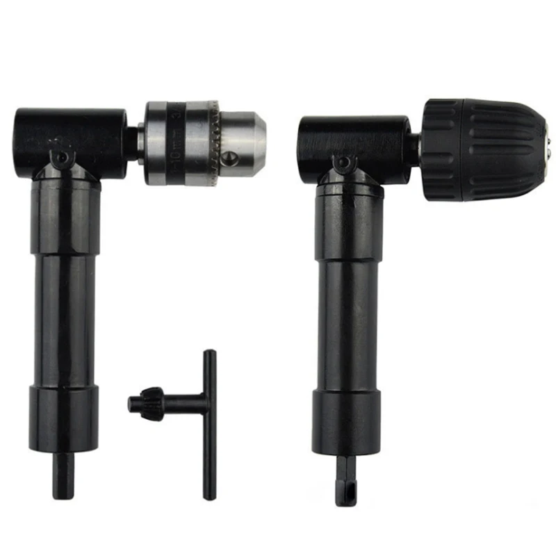 

Electric 90 Degree Angle 8mm Hex Shank Chuck Self Drill Adapter 1-10mm+Key Cordless Drill Attachment Angle Adaptor MAX/ 25N*m