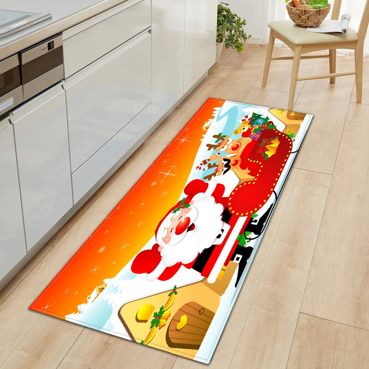 Zeegle Christmas Entrance Doormat Modern Long Floor Carpet for Hallway Anti-slip Door Mat Water Absorption Foot Rug Bedroom | Дом и сад