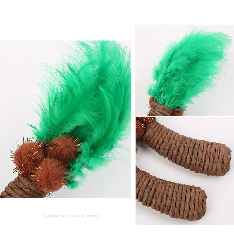 Pet Playing Toy Coconut Tree-shaped Grinding Claw For Cats Paper Rope Woven Trunk And Feather Leaves New | Дом и сад