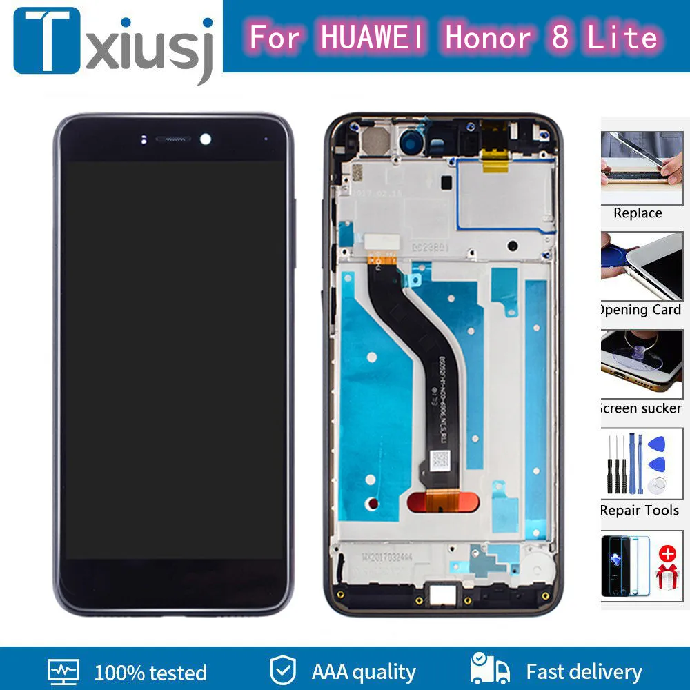 Дисплей с тачскрином Trafalgar для Huawei Honor 8 Lite IPS рамкой/без рамки черный/ белый/
