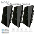 Умный настенный сенсорный выключатель RF433, Wi-Fi, без нейтрального провода, работает с Alexa Google Home 170-250 В