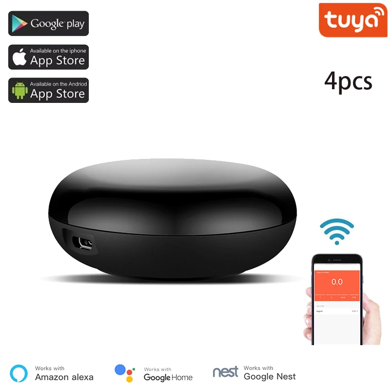 

Умный инфракрасный пульт дистанционного управления Tuya, умный пульт управления, кондиционер для телевизора, Wi-Fi-ИК контроллер для Alexa Google Home