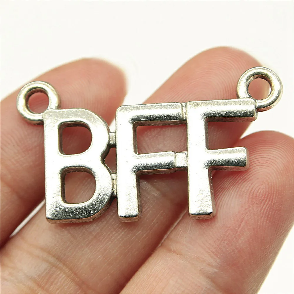 

Pendants Diy Fashion Jewellery 1pcs Bff Best Friend Forever Connectors bracelet charms for jewelry making 36x20mm