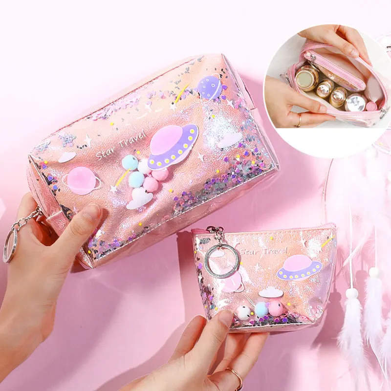 

Large Marble Pencil Case Laser Leather Pen Box Big Makeup Bag Girls Gift PU School Travel Supplies Chancery Penalty Cosmetic bag