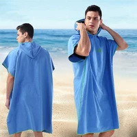 quick drying microfiber poncho adults towel surf beach wetsuit changing bath robe with hood watersports activities for men women