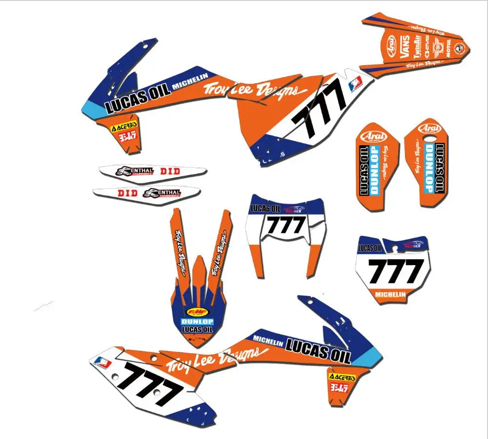 6 видов стилей Мотокросс команда графика фоны наклейки для KTM SX EXC EXCF XCW 2017 2018 2019 SXF XC