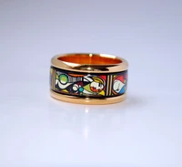 cloisonne hand painted enameled ring austrian style
