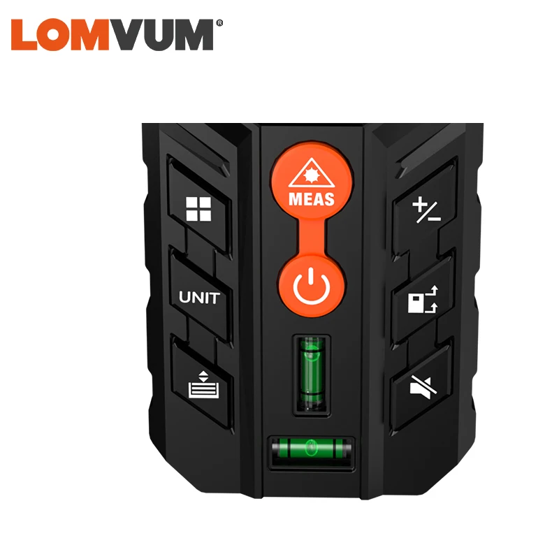 LOMVUM NEW Handheld Laser Rangefinder Black Distance Meter Digital Tape 50m 120m Bubble Leveling |