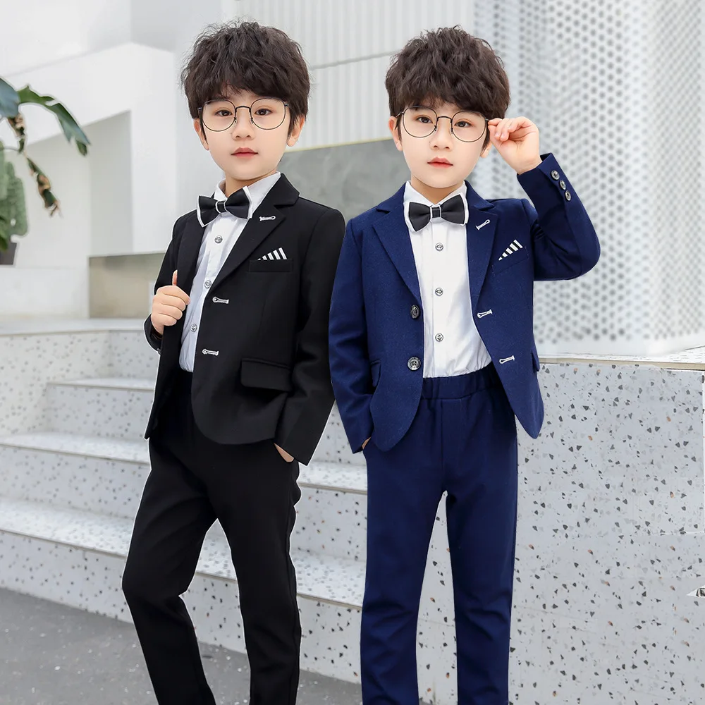 

Children's Business Suit Boys Autumn and Winter Flower Girl Piano Host Performance Baby Handsome One Year Old Celebration Dress