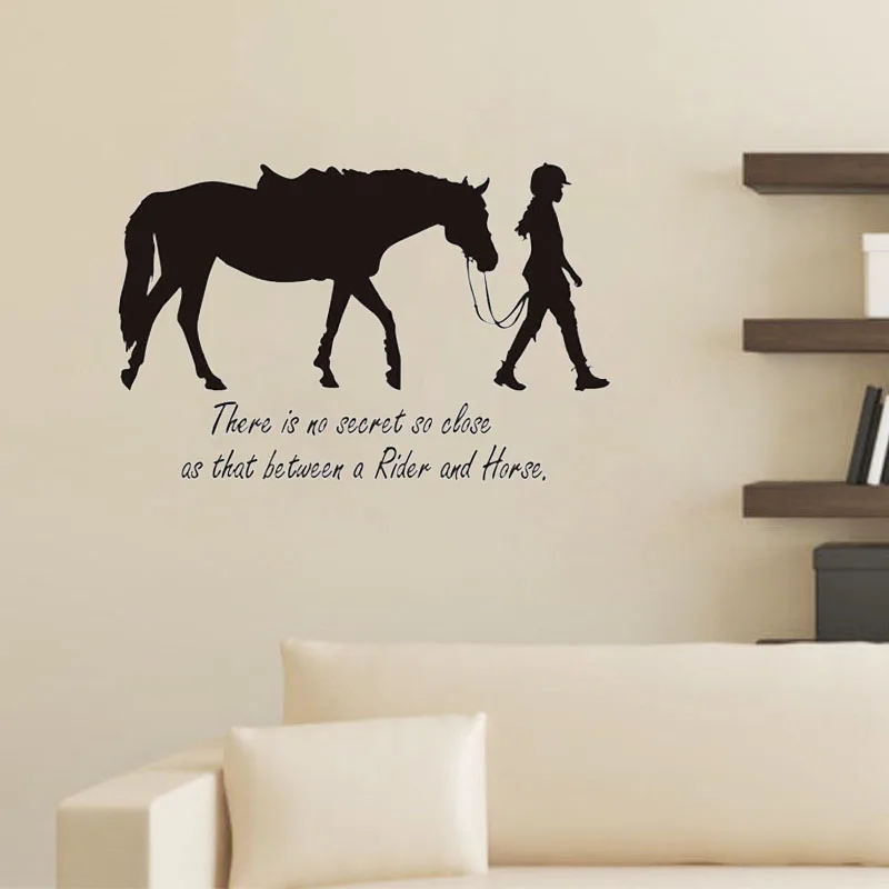

There'S No Secret Girl So Close As That Between A Rider And Horse Quote Wall Decal Horse Wall Sticker Home Decor Vinyl Art Mural