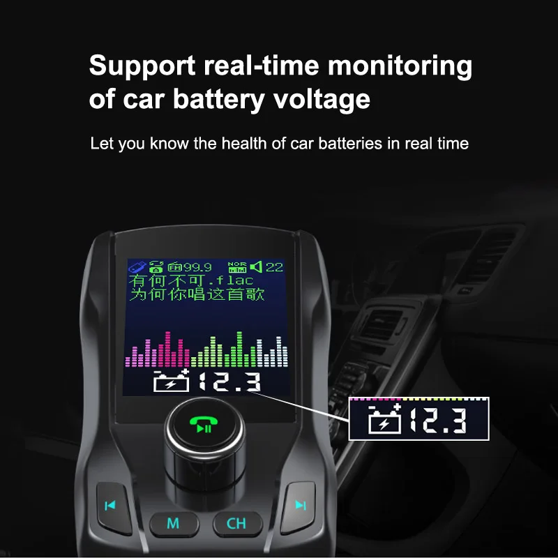 Автомобильный комплект громкой связи JaJaBor Bluetooth 5 0 fm передатчик AUX приемник mp3