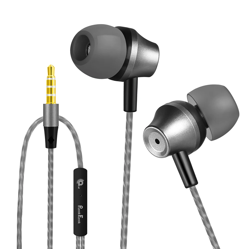 

PunnkFunnk Deep Bass Stereo Headset In-Ear 3.5MM Wired Earbuds Metal HIFI Earpiece With MIC Multiple Mobile Phone
