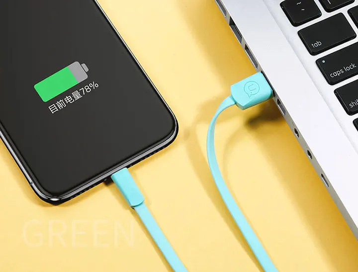 10 шт./партия Usb кабель для iPhone 7, USAMS 2A кабель для быстрой зарядки для iPhone X 8 7 6 USB Дата кабель светильник usb кабель для синхронизации данных