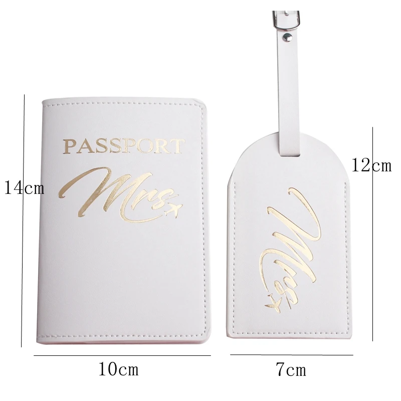 Zoukane Mr Mrs Lover Couple Passport Cover Embroidery Letter Women Men Travel Wedding Passport Cover Holder Travel Case CH26