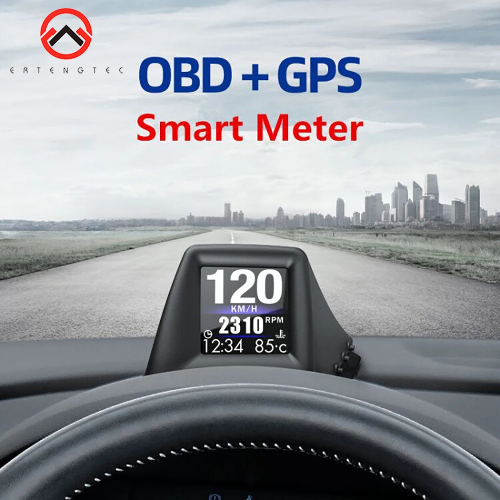 Новый OBD2 + GPS HUD бортовой компьютер A-столб обшивка установка автомобиля гаджет
