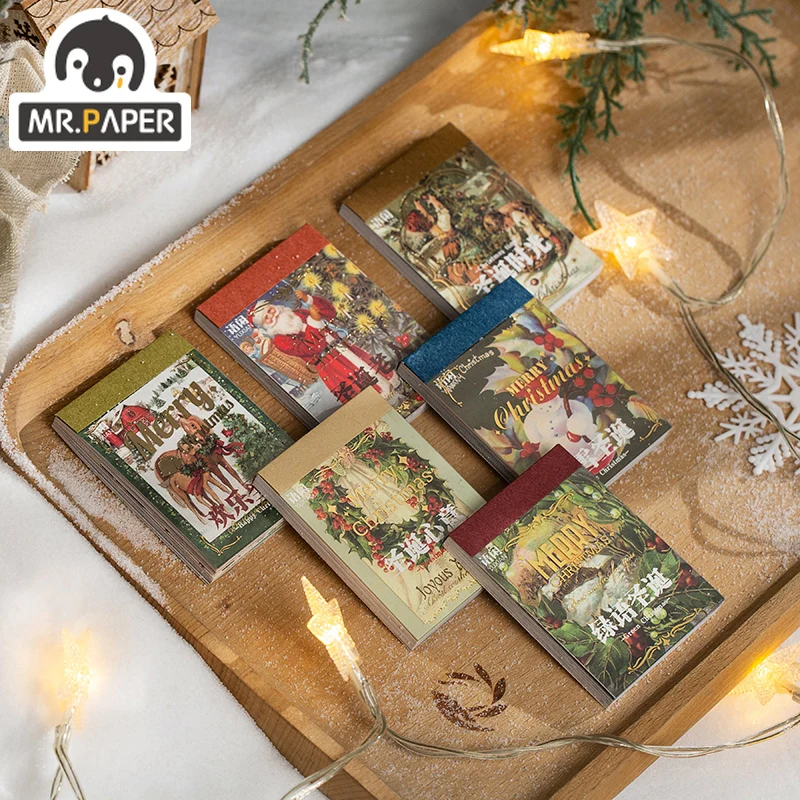 

Рождественские поздравительные серии наклеек JIUMO, 6 моделей, книга 30, креативные мини карманные украшения «сделай сам», материал для коллаже...