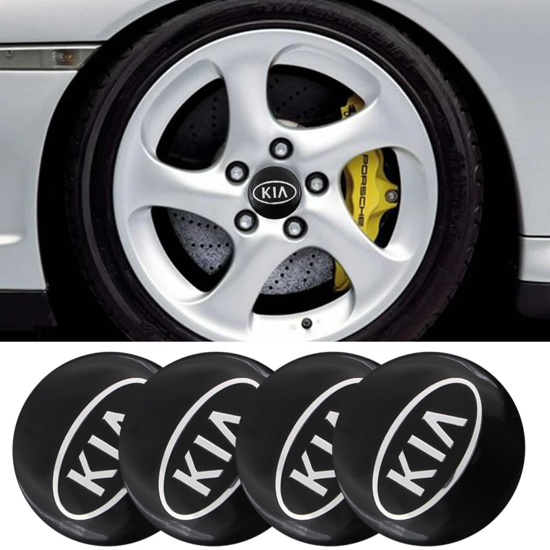

56mm 4pcs Aluminum Car Wheel Center Emblem Auto Part Decoration Rim Hub Badge Styling For Kia Sportage Opirus Rio Carens Soul