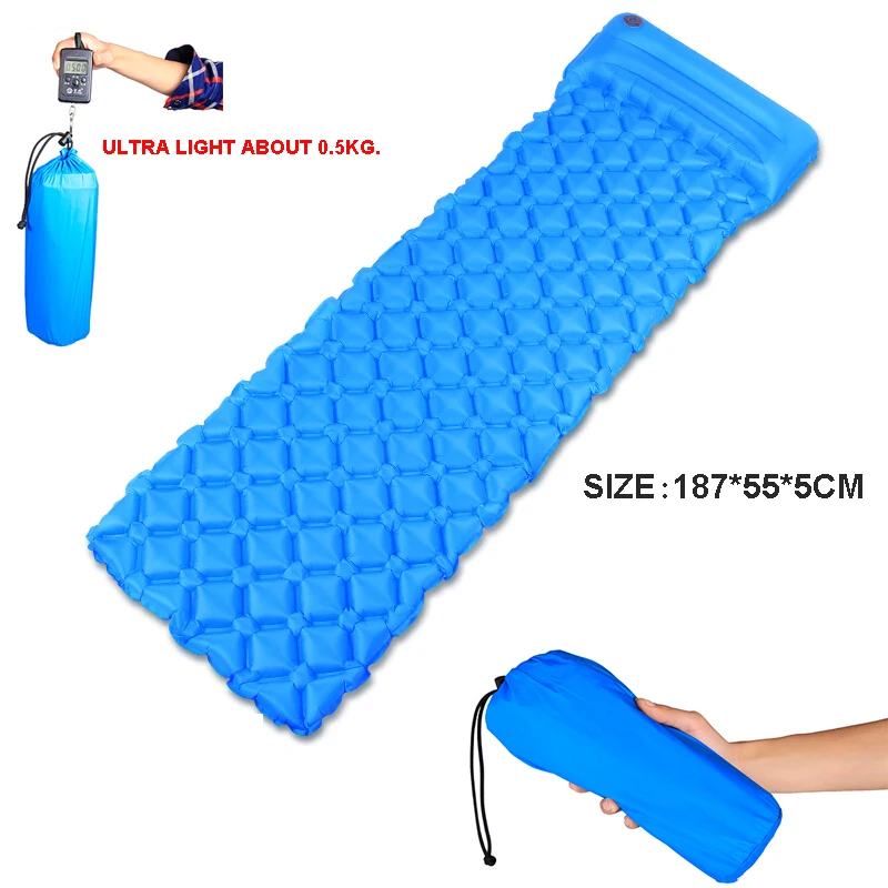 

TPU Pillow Single Slot Inflatable Cushion Camping Sleeping Pad Inflatable Air Mattresses Ultralight Outdoor Mat Furniture Bed