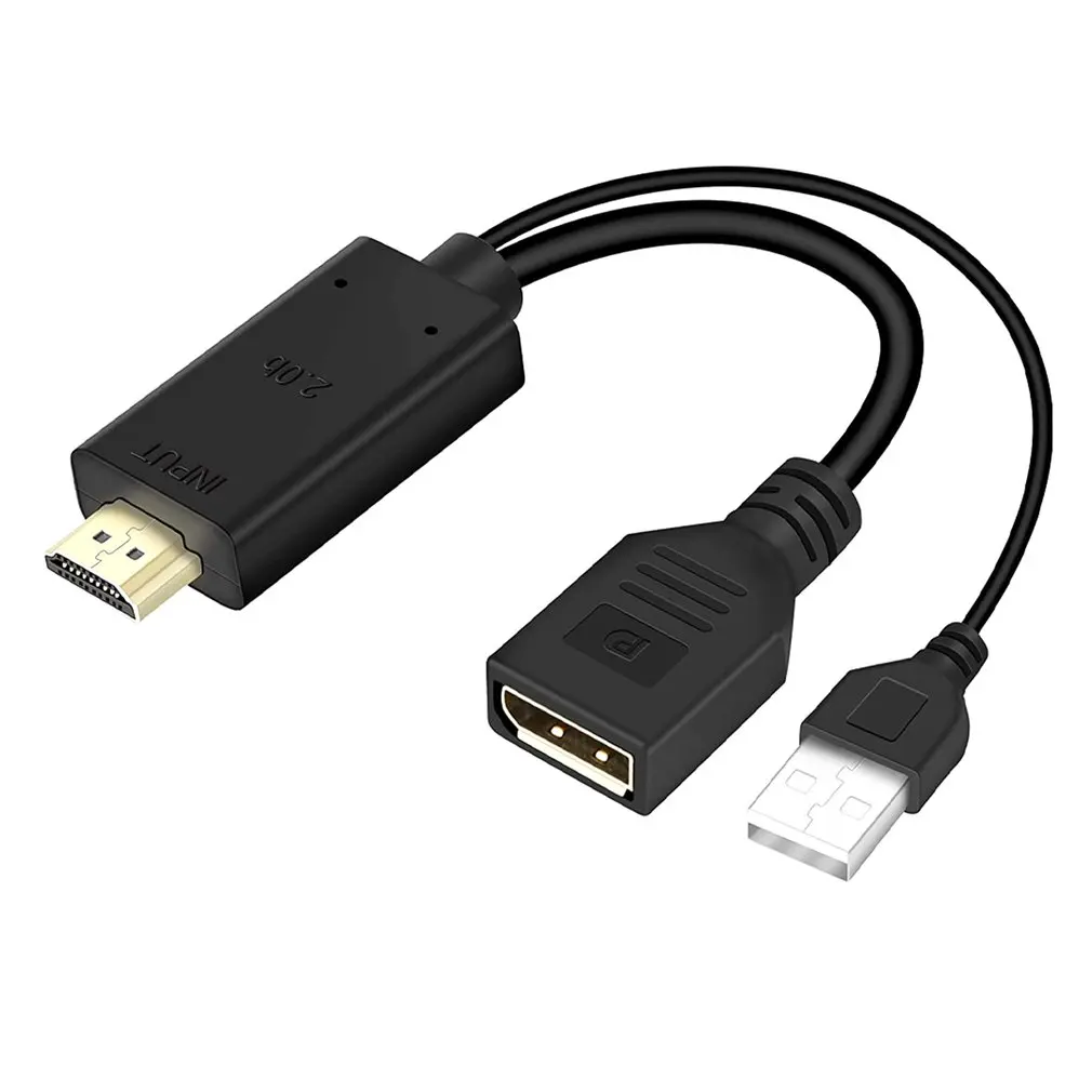 

HDMI-compatible To DP Converter 4K USB 2.0 Powered HDMI-compatible Male To DP Display Port Female Converter Adapter Devices