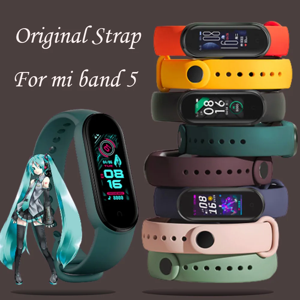 Официальный силиконовый ремешок для часов Xiaomi Mi Band 5 4 3 умный Браслет съемные