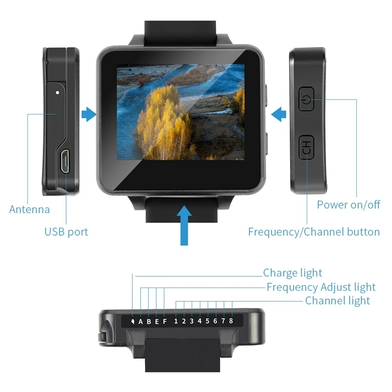 FPV Watch 5.8GHz 40CH 200RC HD 2Inch LCD Monitor Real-Time Video TFT Wireless Receptor for DIY RC Camera Quadcopter | Электроника