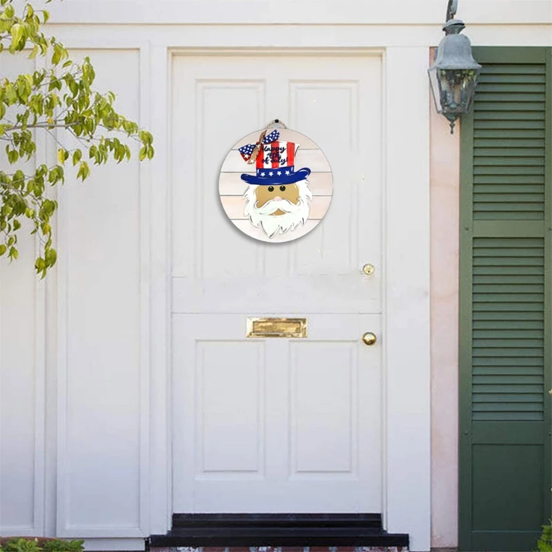 

Door Wreath Spring Wreaths for Front Door Hanging Sign Independence Day Garland Memorial Patriotic Farmhouse Decor Wholesales