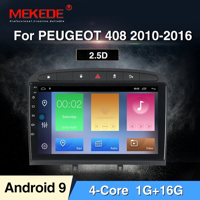 B 16G MEKEDE 9853 4G LTE Android 9 4 Гб 64 ГБ Автомобильный мультимедийный плеер для peugeot 408 для peugeot 308 308SW аудио Радио стерео головное устройство - Цвет: B 16G