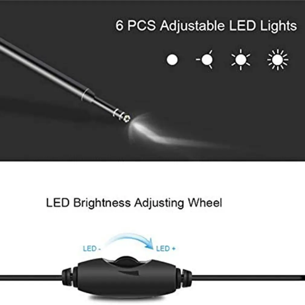 

Otoscope with 6 LED lights digital ear cleaning otoscope camera earwax cleaning kit for Android for Winows for Mac