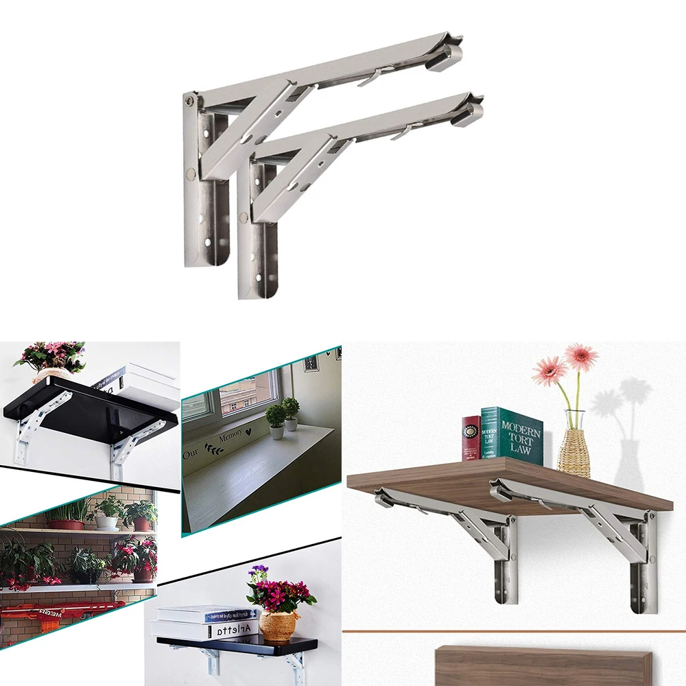 1 пара складной держатель полки сверхмощный из нержавеющей стали кронштейн для